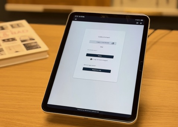 Bild på iPAD med inloggningssidan till Mina sidor.