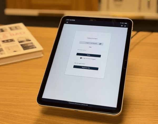 Bild på iPAD med inloggningssidan till Mina sidor.